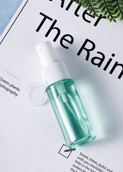 Flacone spray trasparente verde PET da 60 ml