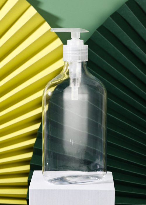 Flacone disinfettante per le mani con pompa per lozione trasparente in PET da 500 ml