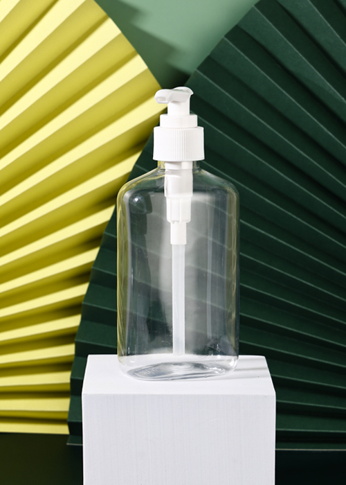 Flacone piatto per pompa per lozione in PET da 300 ml