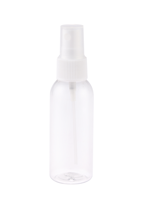 Flacone spray rotondo trasparente in PET da 30-100 ml