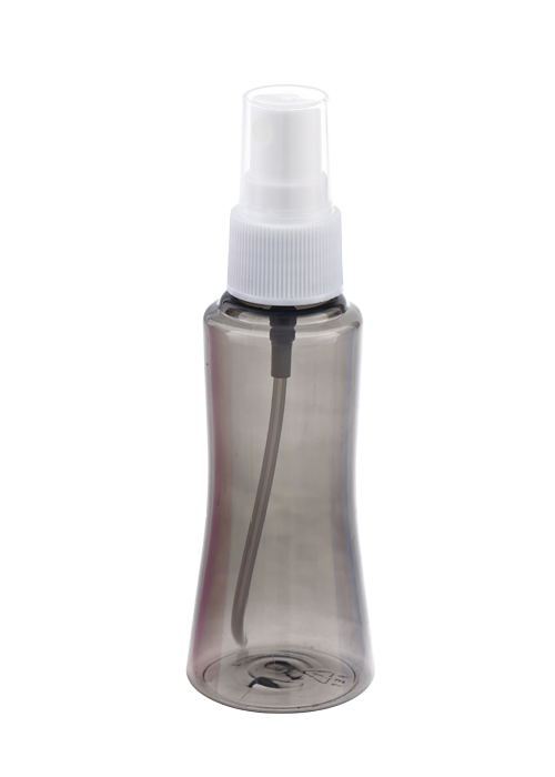 Flacone spray per bocca a campana in PET trasparente da 60 ml di colore per la pulizia della bottiglia di disinfettante alcolico