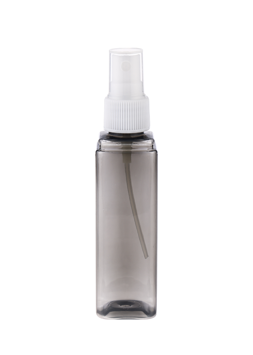 Flacone angolare in PET trasparente colorato da 60 ml