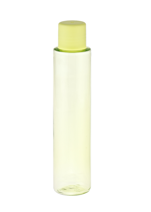 Flacone cilindrico in PET turchese calibro 24 da 60-100 ml con tappo a vite