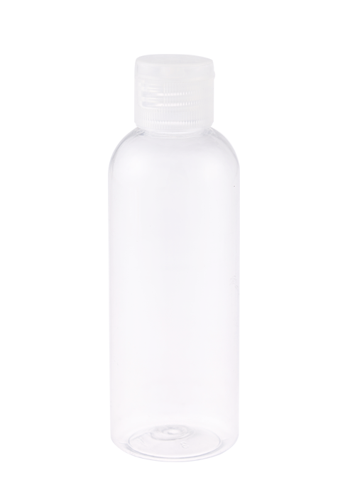 Flacone disinfettante per le mani in gel trasparente PET da 60-200 ml Flacone a conchiglia rotonda