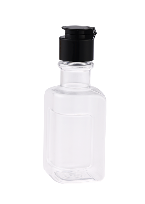 Flacone di olio essenziale a forma speciale in PET da 100 ml Flacone flip per pulizia calibro 24
