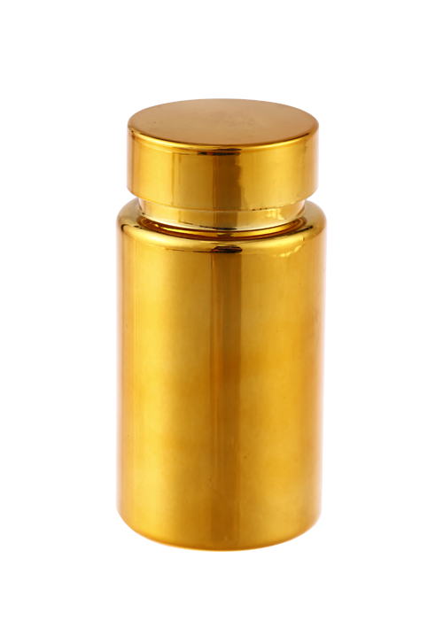 Flacone da 100 ml in PET per elettrodeposizione in argento dorato con ombreggiatura per prodotti sanitari