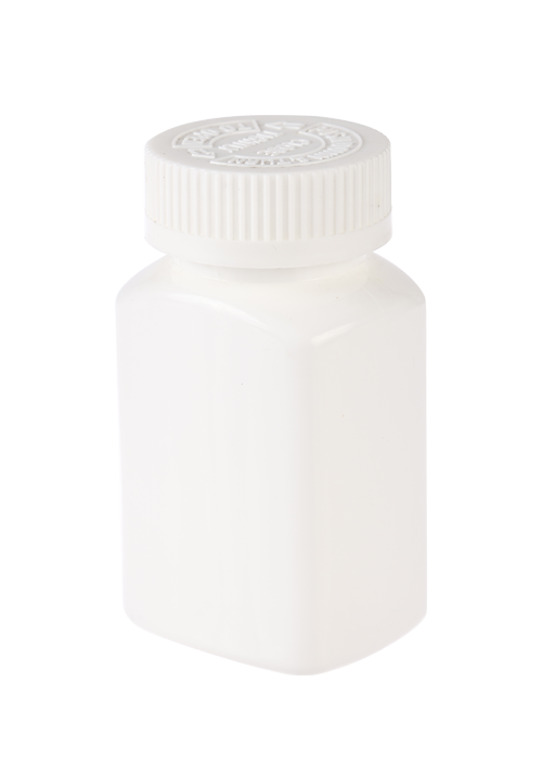 Flacone per capsule di prodotti sanitari a tre stazioni da 100 ml in PE con tappo a pressione