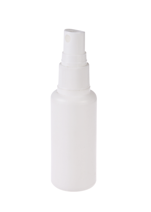 Flacone a spalla tonda spray bianco da 60-100 ml in PE