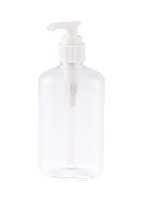 Flacone disinfettante per le mani per la disinfezione della bottiglia con pompa a pressione ovale in gel piatto trasparente da 250 ml in PET