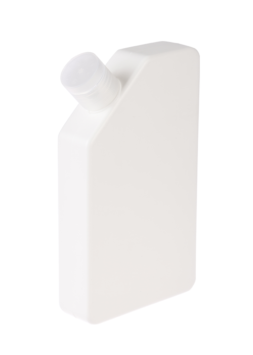 Flacone quadrato piatto a bocca obliqua da 300 ml in PE
