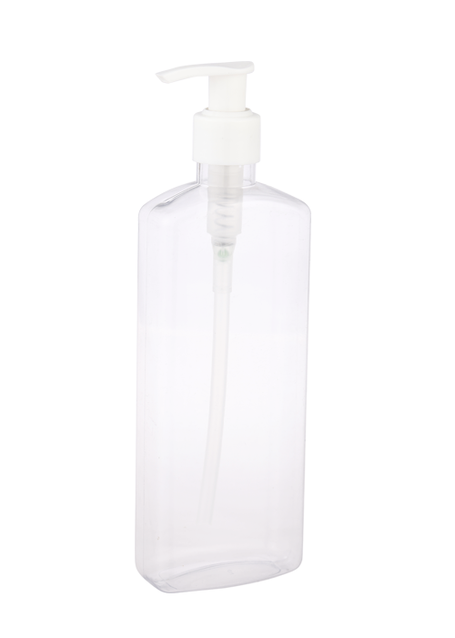 Flacone disinfettante per le mani con pompa per lozione quadrata trasparente in PET da 400 ml